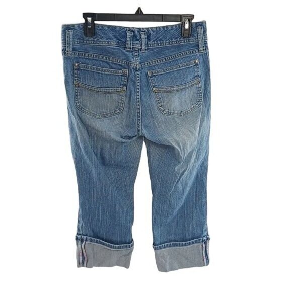 Gap Jeans Blue Denim Low Rise Cropped Stretch Y2K Womens Size 6 - Picture 4 of 6